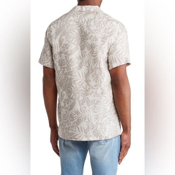 NWOT CREATE UNISON CAMP SHIRT IN GREY FLORAL PRINT Size Small - Picture 2 of 9